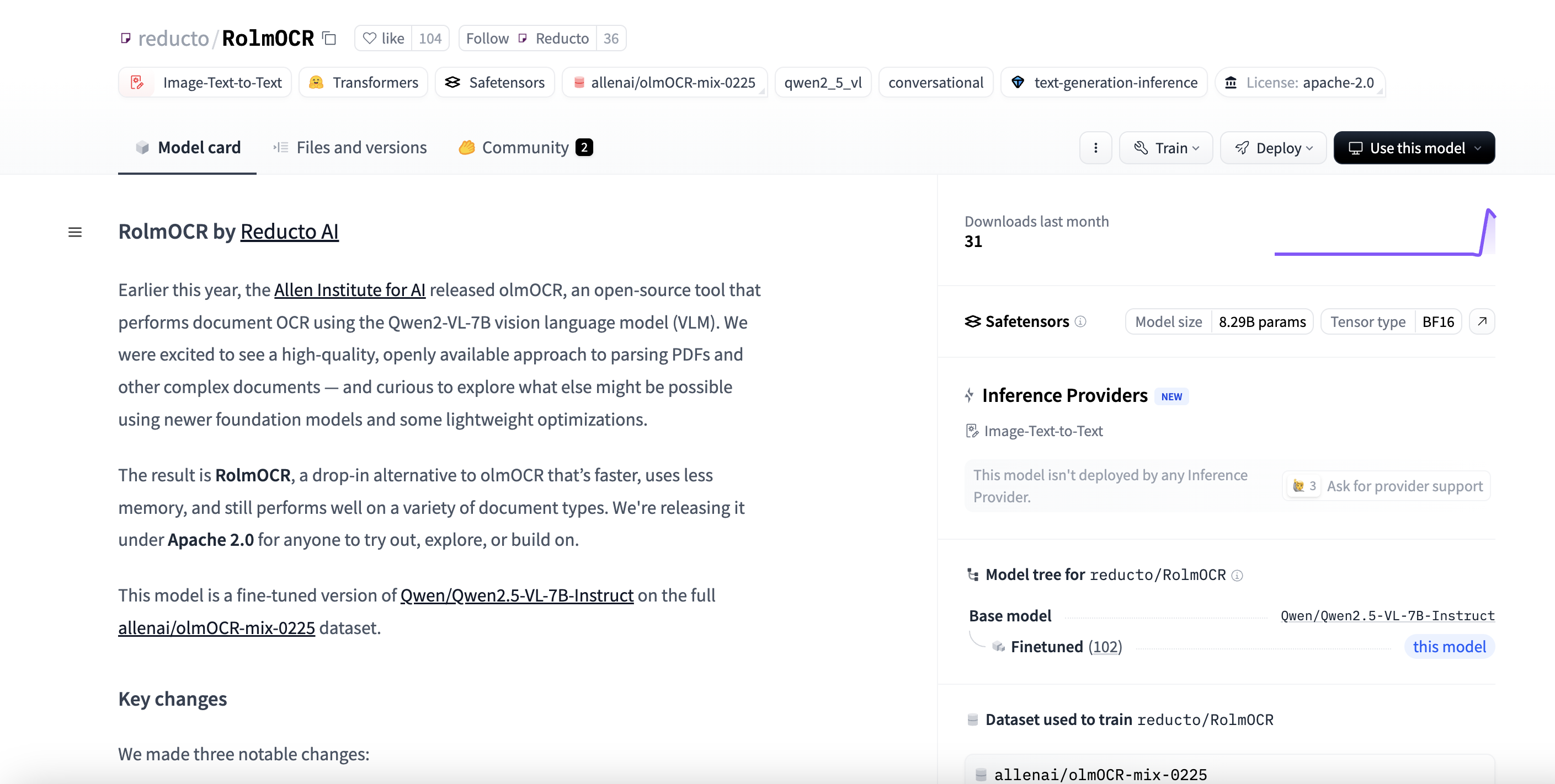 Reducto AI lanzó Rolmocr: un modelo SOTA OCR construido en Qwen 2.5 VL, de código abierto y Apache 2.0 con licencia para la comprensión de documentos avanzados